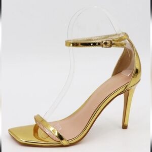 Gold Stiletto Heel Sandals